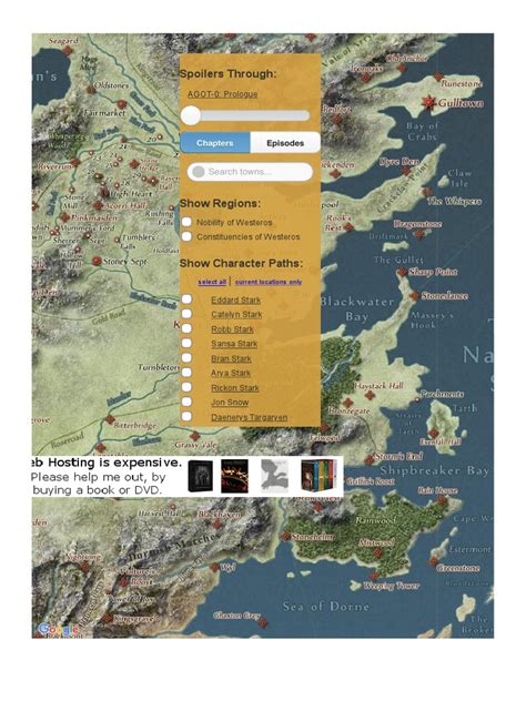 game of thrones map|Interactive Game of Thrones Map with Spoilers Control.